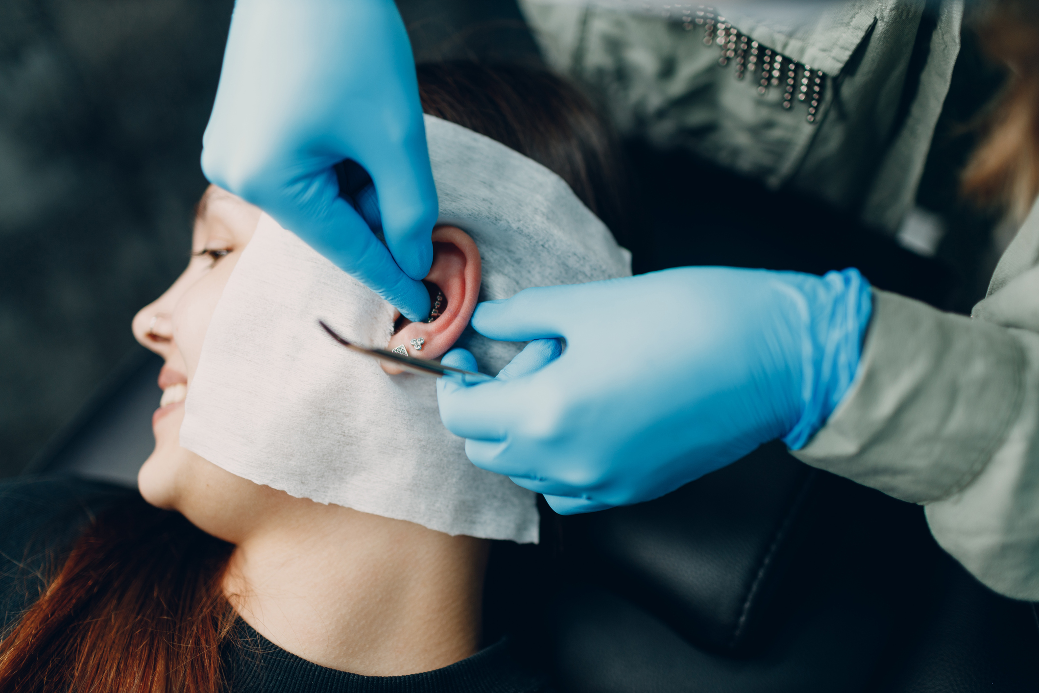 Medical ear piercing at Bloom Health and Wellness